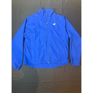 New Balance Mens Royal Blue Full Zip Windbreaker Running Jacket Mesh Size M